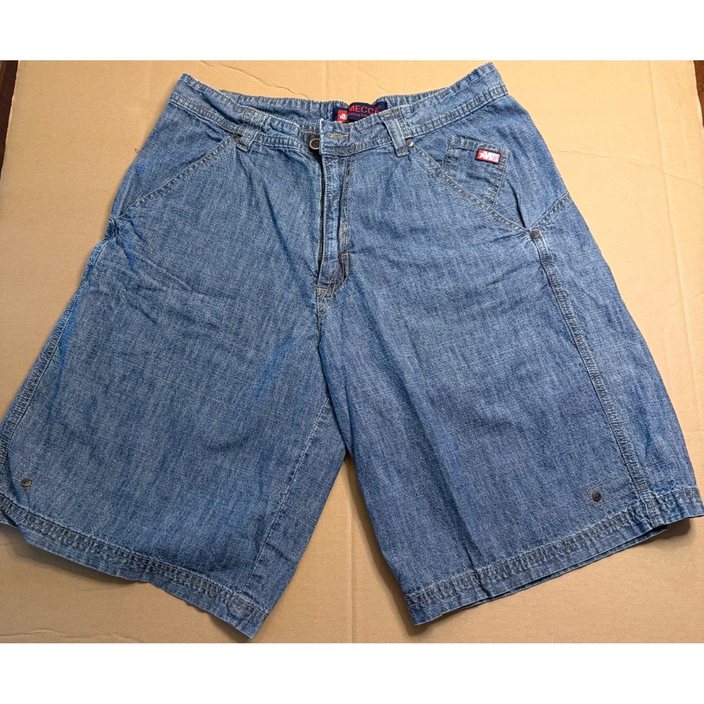 Vintage Mecca USA Vintage 90s Baggy Denim Shorts Mens 36 Blue Streetwear Y2K